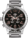 Nixon 51-30 Chrono Grey Dial Silver Steel Strap Watch for Men - A083-2064
