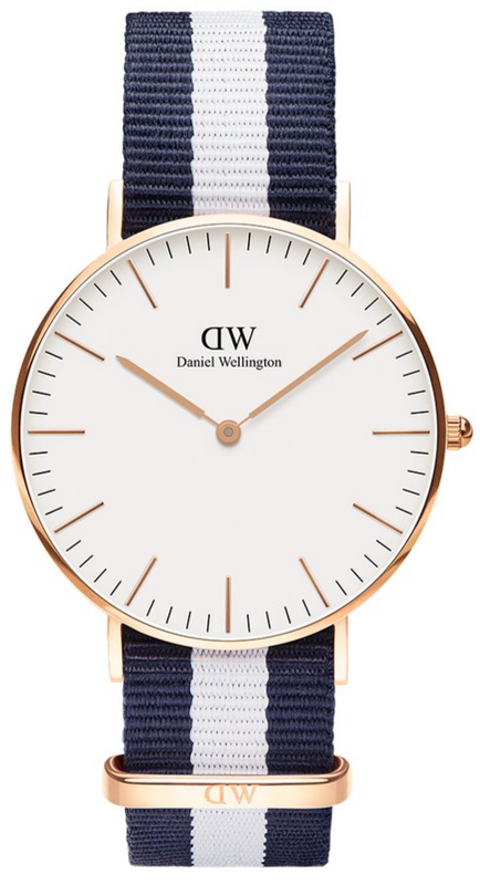 Daniel Wellington Classic Glasgow White Dial Two Tone NATO Strap Watch For Women - DW00100031