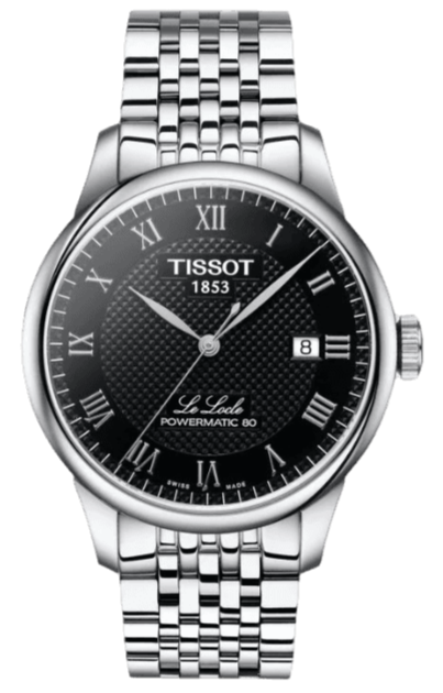 Tissot Le Locle Powermatic 80 Black Dial Silver Steel Strap Watch For Men - T006.407.11.053.00