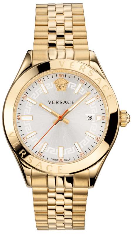 Versace Hellenyium Analog White Dial Gold Steel Strap Watch for Men - VEVK00720