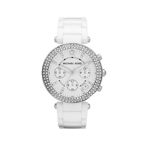 Michael Kors Parker White Dial White Ceramic Strap Watch for Women - MK5654