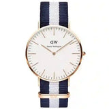 Daniel Wellington Classic Glasgow White Dial Two Tone NATO Strap Watch For Women - DW00100031