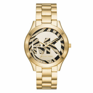 Michael Kors Runway Gold Dial Gold Steel Strap Watch For Women - MK4561
