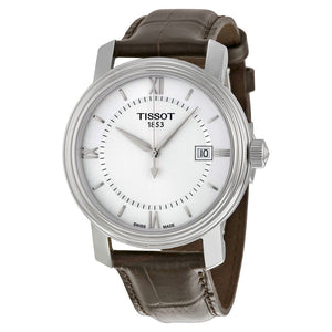 Tissot T Classic Bridgeport Silver Dial Brown Leather Strap Watch For Men - T097.410.16.038.00