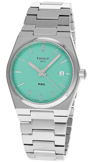 Tissot PRX Powermatic 80 Light Green Dial Silver Steel Strap Watch for Men - T137.207.11.091.01