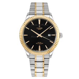 Tudor Style Automatic Black Dial Two Tone Steel Strap Watch for Men - M12713-0005