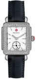 Michele Deco Mother of Pearl Dial Black Leather Strap Watch For Women - MWW06V000005