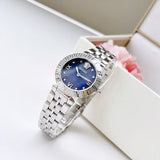 Versace Daphnis Analog Blue Dial Silver Steel Strap Watch for Women - VEOCA0124