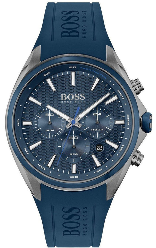 Hugo Boss Distinct Blue Dial Blue Rubber Strap Watch for Men - 1513856
