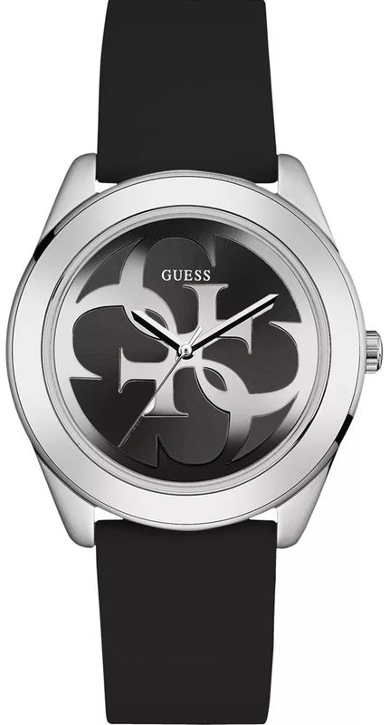 Guess G-Twist Quartz Black Dial Black Silicone Strap Watch For Men - W0911L8